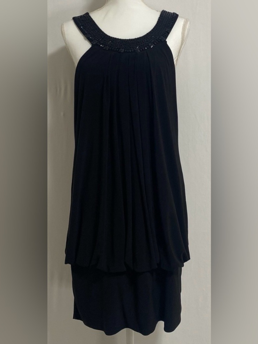 Studio Black Beaded Halter Mini Dress